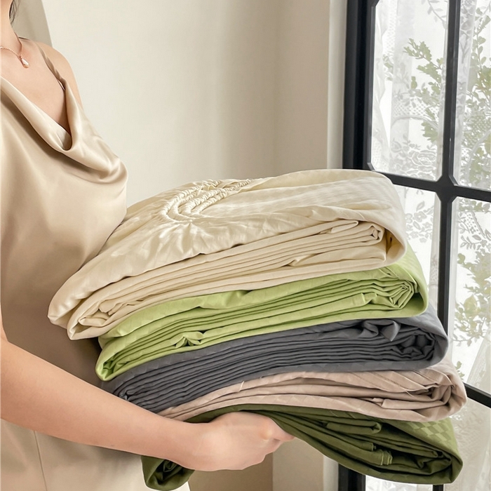 91家纺网 家纺一手货源 找家纺 （总）琪格格纺织 2025新款60S长绒棉纯棉小方格单床单-单床笠