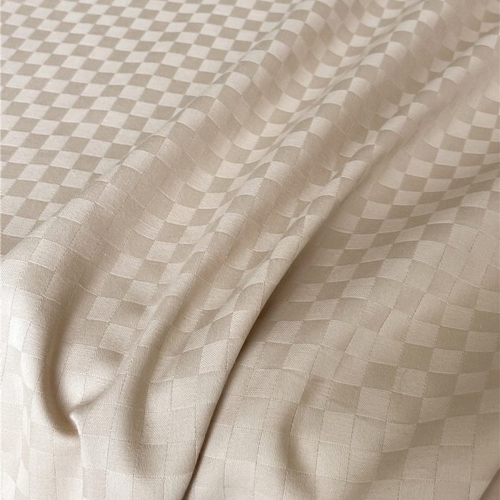 91家纺网 家纺一手货源 找家纺 琪格格纺织 2025新款60S长绒棉纯棉小方格单床单-单床笠 杏仁-60S新疆长绒棉