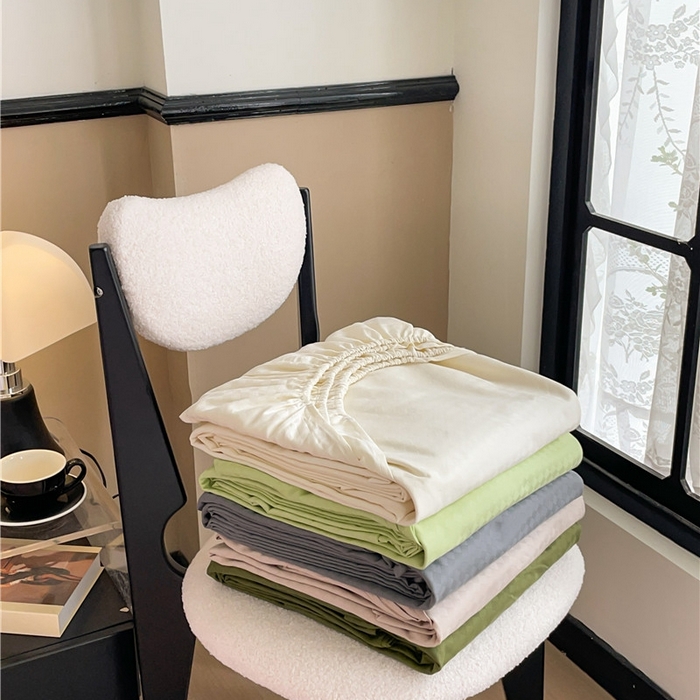 91家纺网 家纺一手货源 找家纺 琪格格纺织 2025新款60S长绒棉纯棉小方格单床单-单床笠 组合图仅供展示不可下单