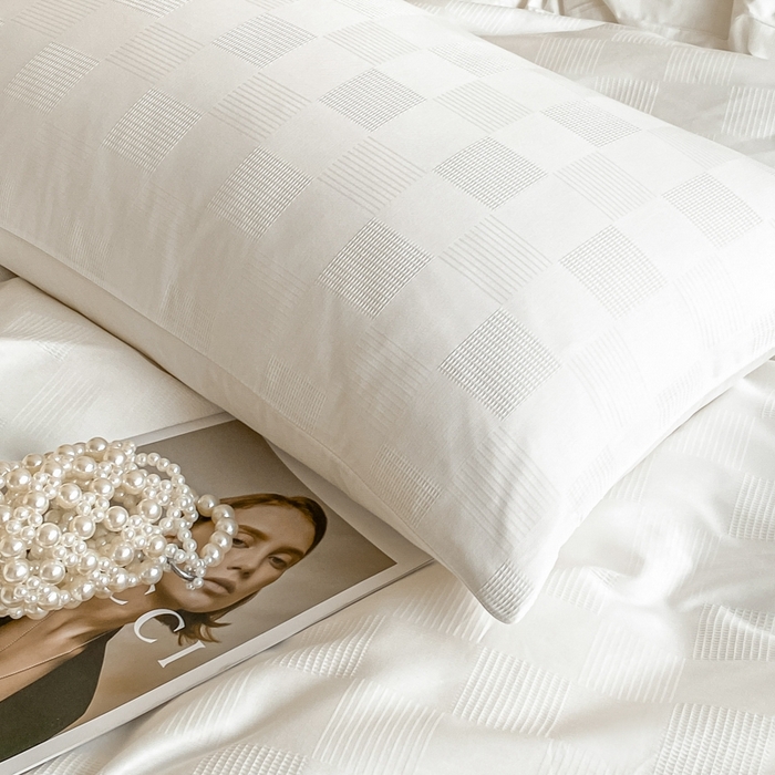 91家纺网 家纺一手货源 找家纺 （总）琪格格纺织 2025新款60S长绒棉纯棉小方格四件套单被套