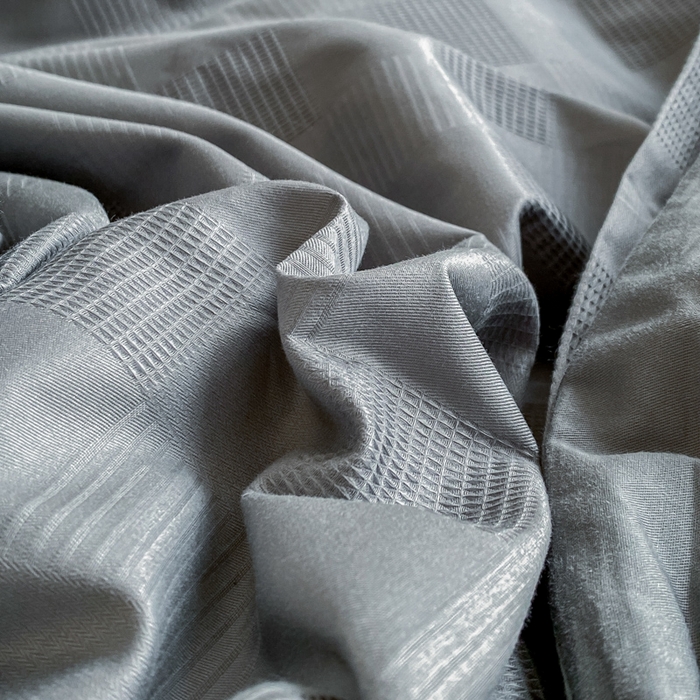 91家纺网 家纺一手货源 找家纺 琪格格纺织 2025新款60S长绒棉纯棉小方格四件套单被套 60长绒棉 简格深灰