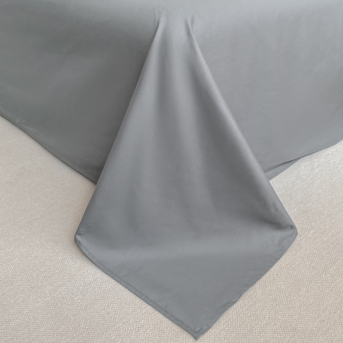 91家纺网 家纺一手货源 找家纺 琪格格纺织 2025新款60S长绒棉纯棉小方格四件套单被套 60长绒棉 简格深灰