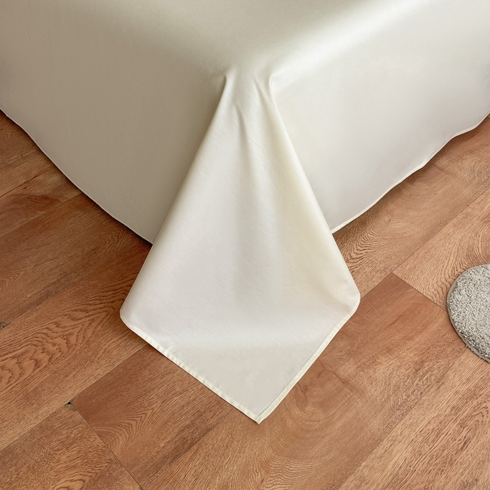 91家纺网 家纺一手货源 找家纺 琪格格纺织 2025新款60S长绒棉纯棉小方格四件套单被套 60长绒棉-奶昔白