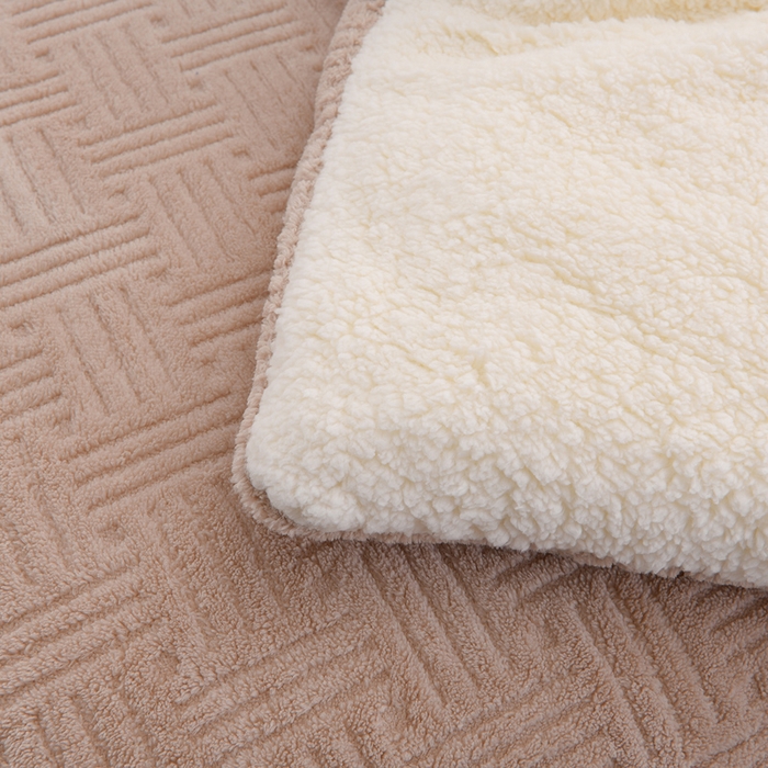 91家纺网 家纺一手货源 找家纺 圣靓 2025新款塔芙绒羊羔绒双面冬被被子被芯 卡其