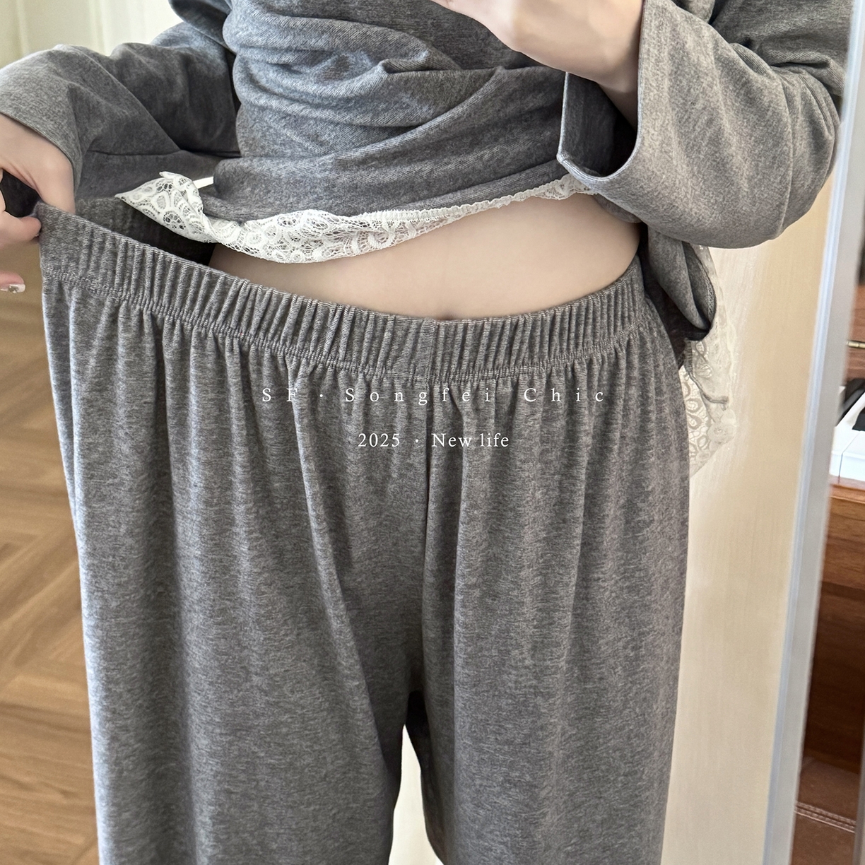 91家纺网 家纺一手货源 找家纺 （总）妍景家居生活馆 2025新款D-3726 简约蕾丝款圆领套装