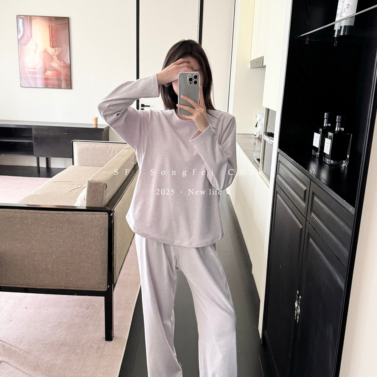 91家纺网 家纺一手货源 找家纺 妍景家居生活馆 2025新款D-3734 自带胸垫款纯色圆领款 仙女紫