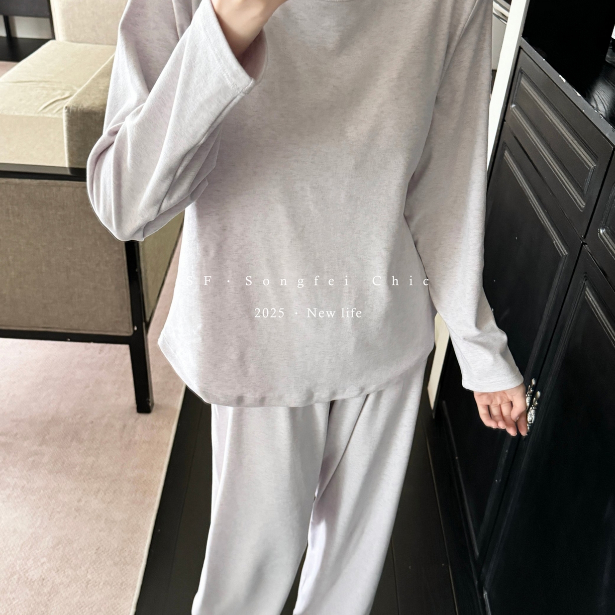 91家纺网 家纺一手货源 找家纺 妍景家居生活馆 2025新款D-3734 自带胸垫款纯色圆领款 仙女紫