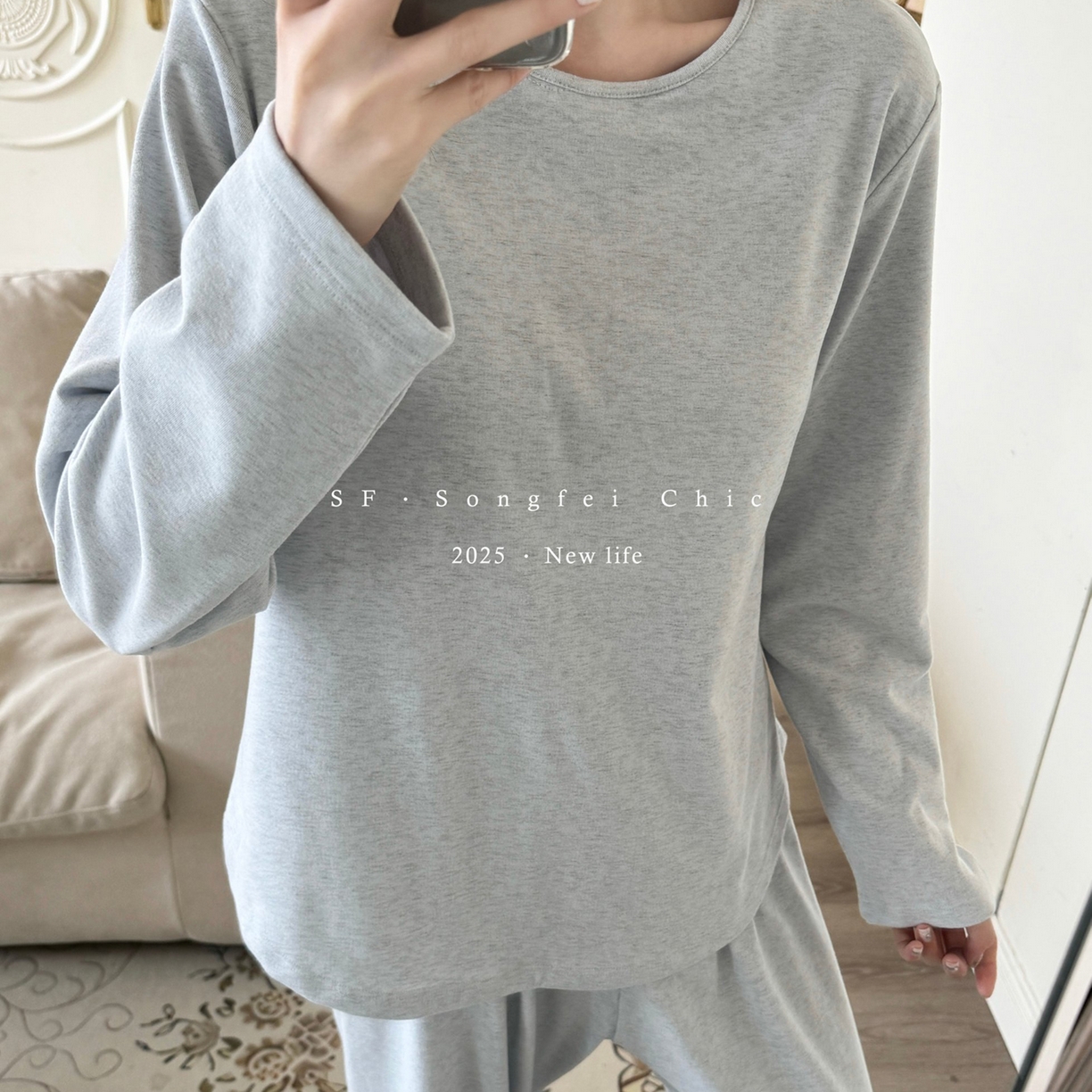 91家纺网 家纺一手货源 找家纺 妍景家居生活馆 2025新款D-3734 自带胸垫款纯色圆领款 盐水蓝