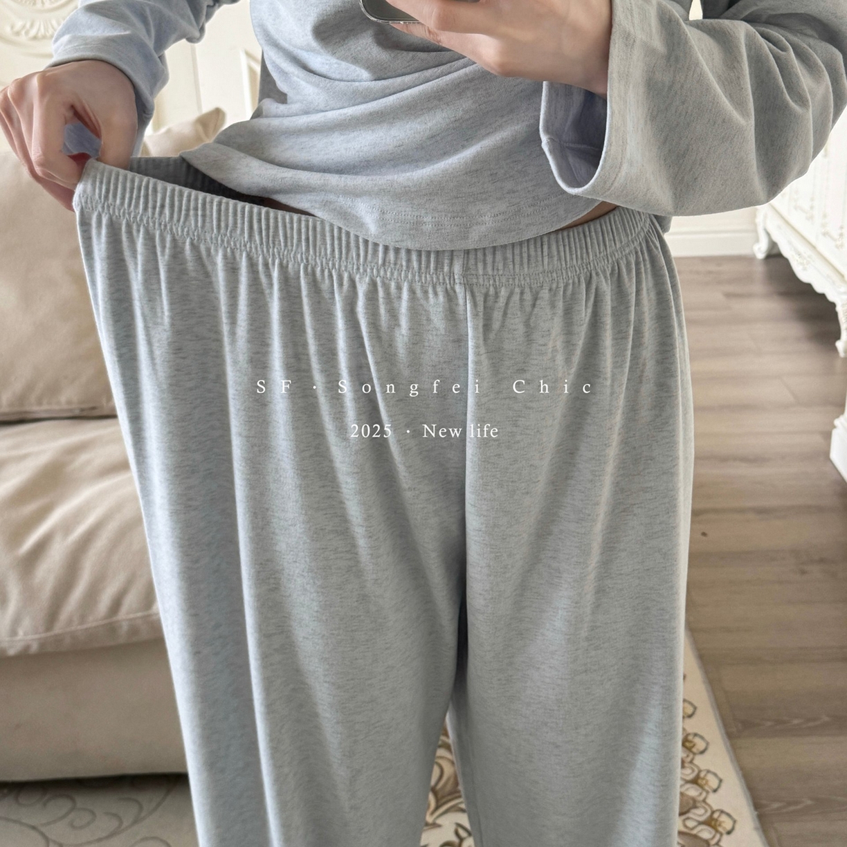 91家纺网 家纺一手货源 找家纺 妍景家居生活馆 2025新款D-3734 自带胸垫款纯色圆领款 盐水蓝