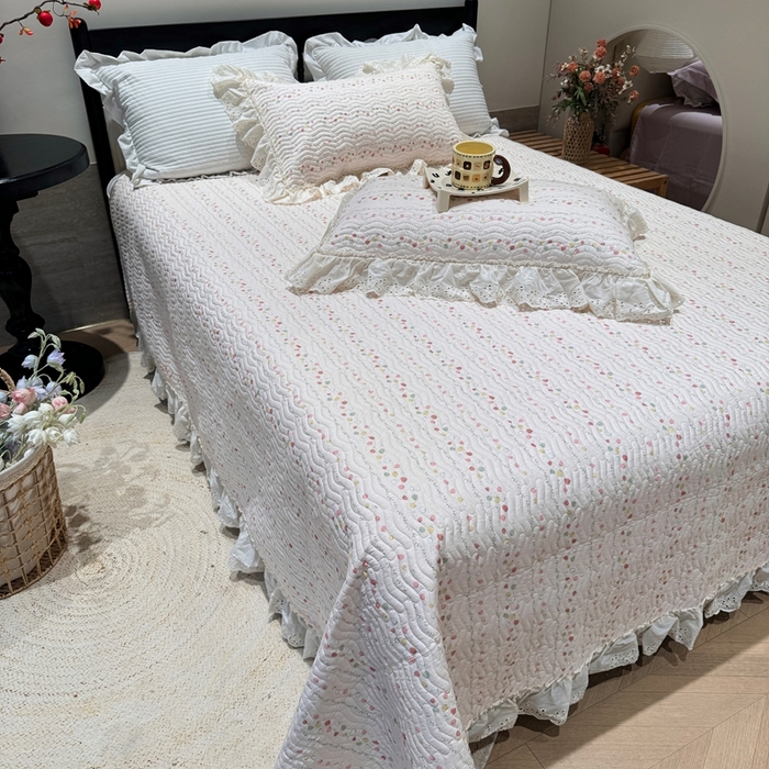 91家纺网 家纺一手货源 找家纺 （总）奈萝家纺 2025新款全棉纯棉床盖三件套可配同款四季被同款被套