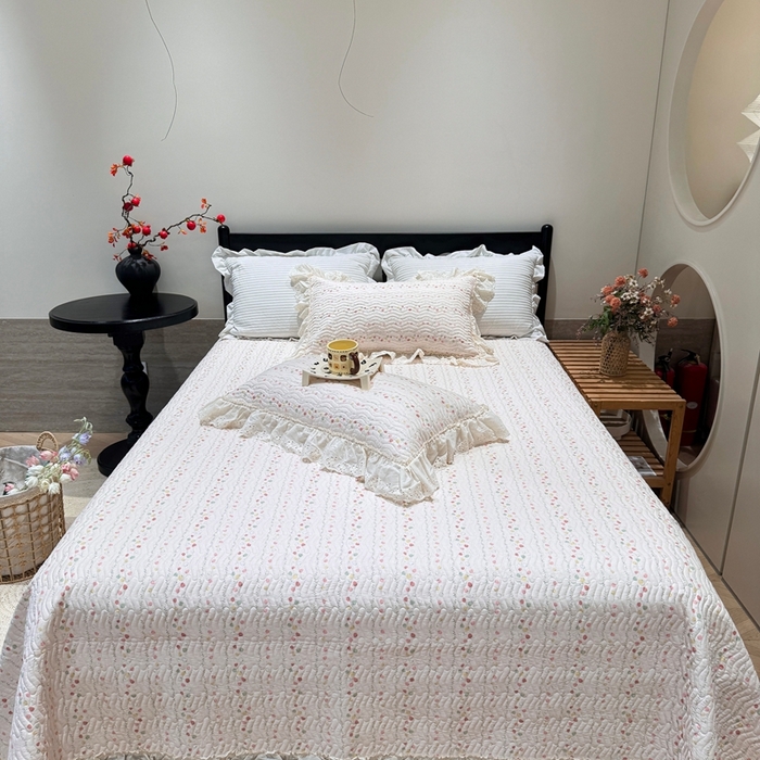 91家纺网 家纺一手货源 找家纺 （总）奈萝家纺 2025新款全棉纯棉床盖三件套可配同款四季被同款被套