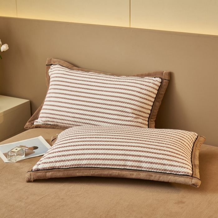 91家纺网 家纺一手货源 找家纺 晨曦家纺 2025新款加厚贝贝绒牛奶绒四件套（暖光） 贝贝绒-卡布奇诺咖