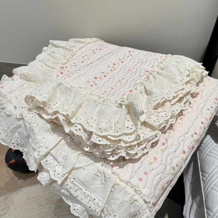 91家纺网 家纺一手货源 找家纺 奈萝家纺 2025新款全棉纯棉床盖三件套可配同款四季被同款被套 草莓酱