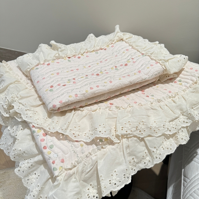 91家纺网 家纺一手货源 找家纺 奈萝家纺 2025新款全棉纯棉床盖三件套可配同款四季被同款被套 草莓酱