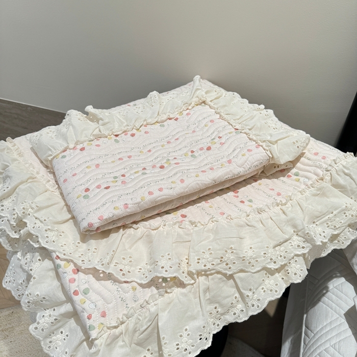 91家纺网 家纺一手货源 找家纺 奈萝家纺 2025新款全棉纯棉床盖三件套可配同款四季被同款被套 草莓酱