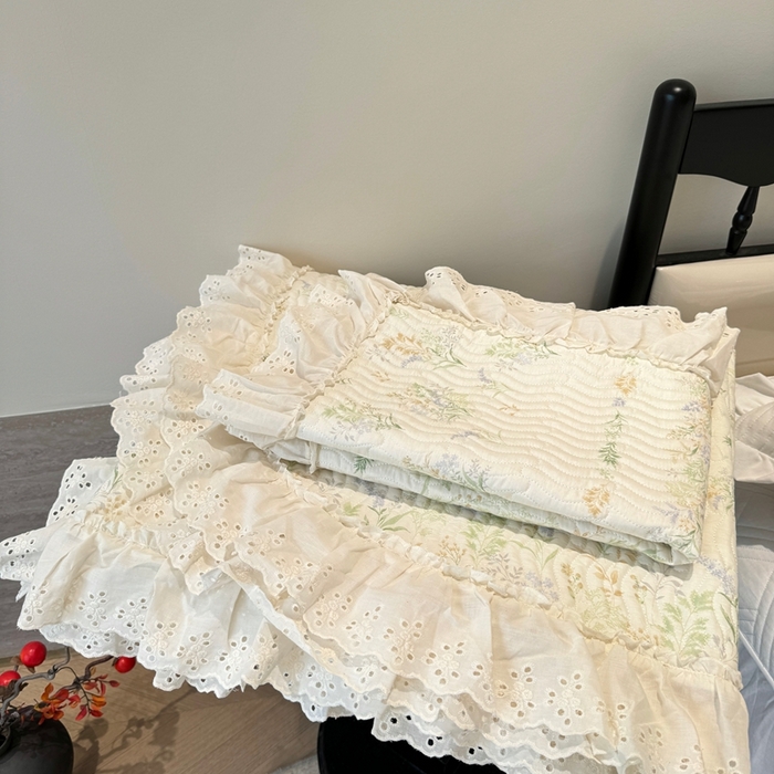 91家纺网 家纺一手货源 找家纺 奈萝家纺 2025新款全棉纯棉床盖三件套可配同款四季被同款被套 芳草恋