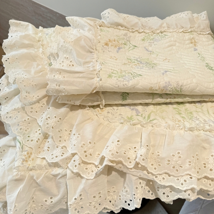 91家纺网 家纺一手货源 找家纺 奈萝家纺 2025新款全棉纯棉床盖三件套可配同款四季被同款被套 芳草恋