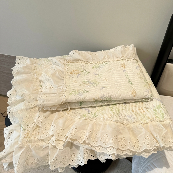 91家纺网 家纺一手货源 找家纺 奈萝家纺 2025新款全棉纯棉床盖三件套可配同款四季被同款被套 芳草恋