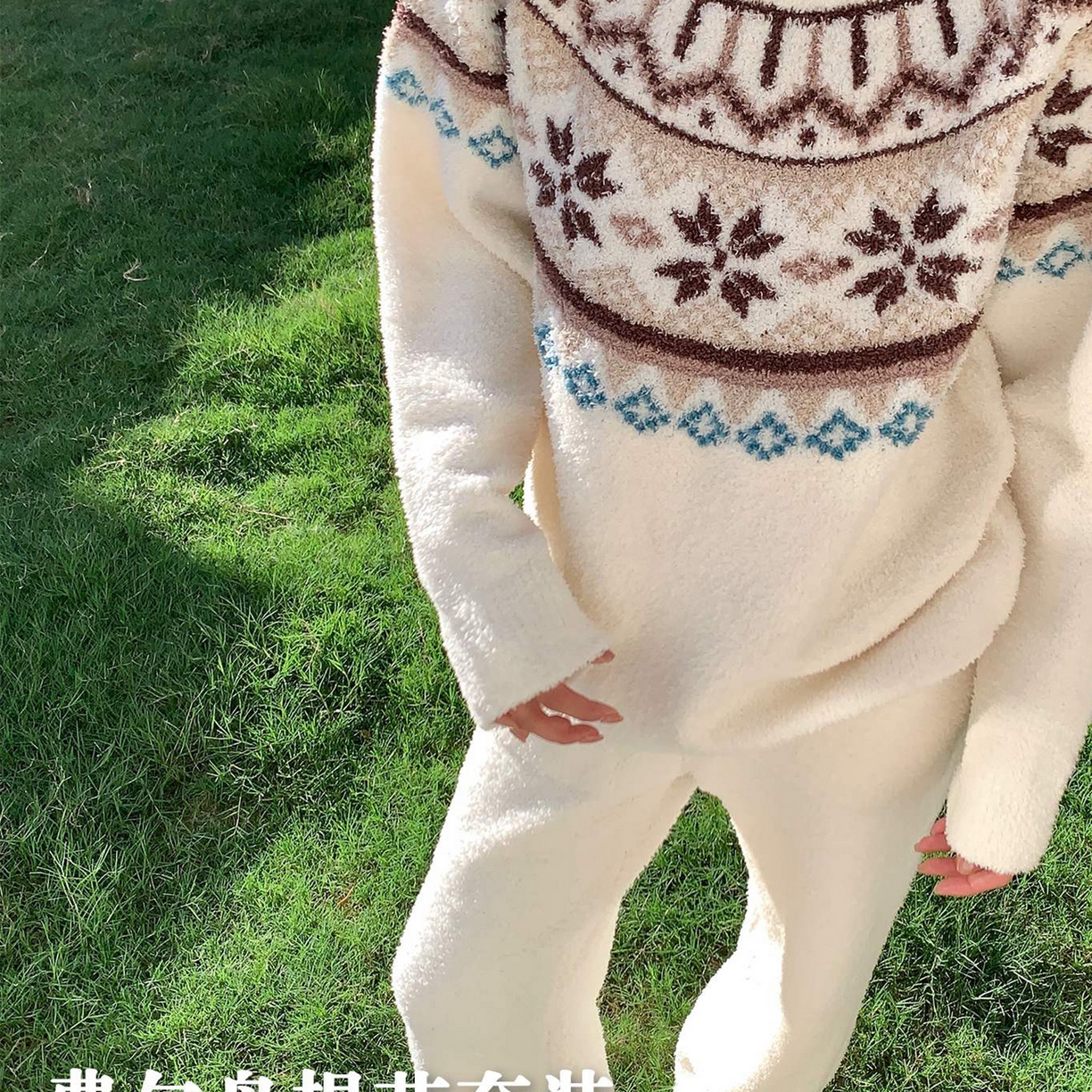 91家纺网 家纺一手货源 找家纺 （总）妍景家居生活馆 2025新款半边绒-费尔岛提花套装