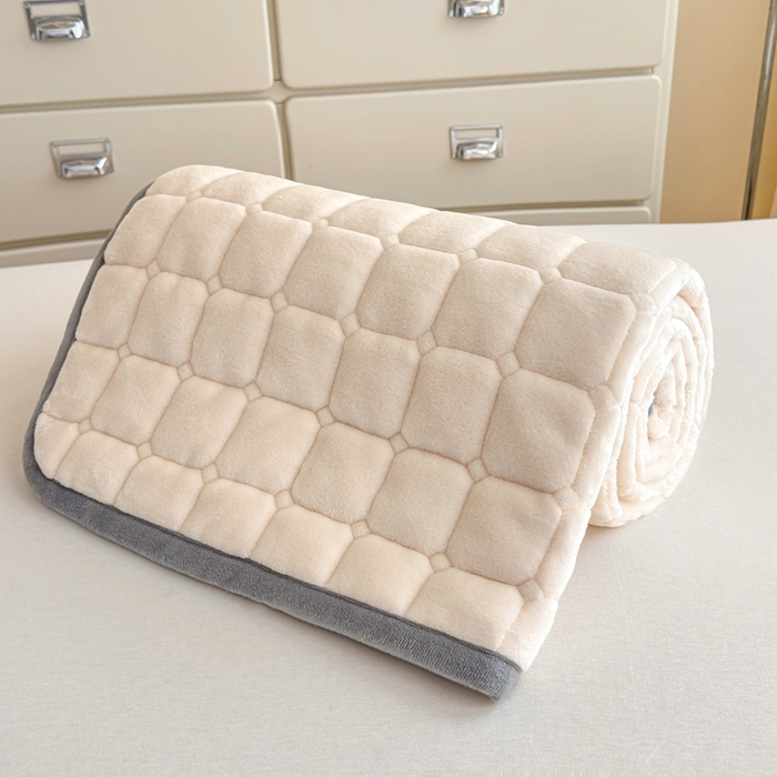 91家纺网 家纺一手货源 找家纺 （总）小叮当家纺仓储工厂店 2025新款牛奶绒夹棉印花床垫学生图