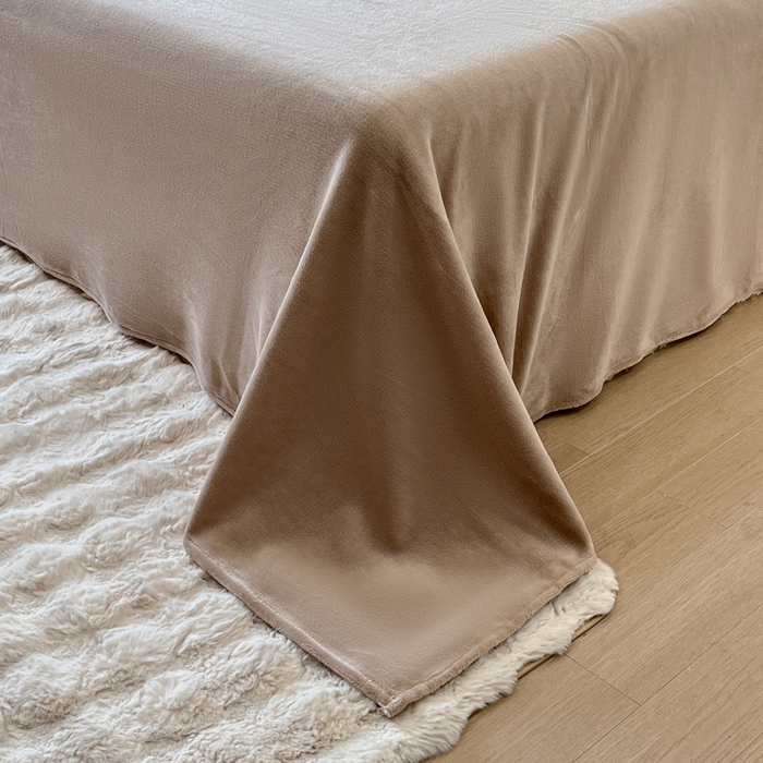 91家纺网 家纺一手货源 找家纺 绒掌柜 2025新款冬季消光级柔滑细腻刺绣牛奶绒四件套（品质版权有买家秀）—清悦系列 香槟