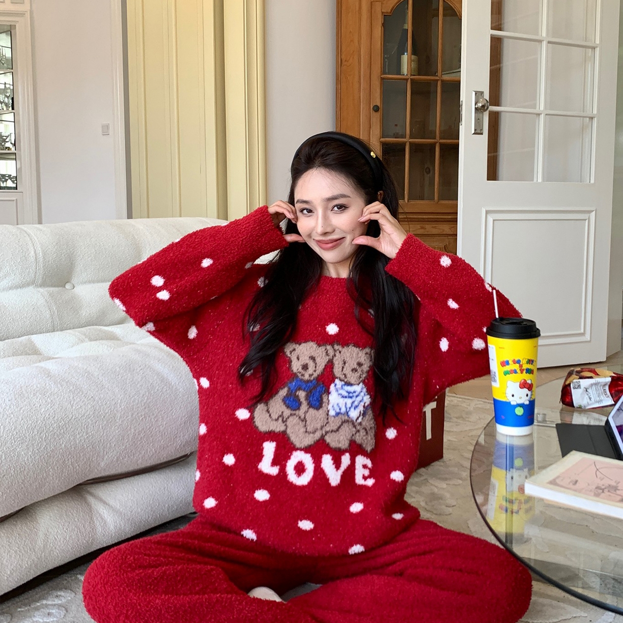 91家纺网 家纺一手货源 找家纺 （总）妍景家居生活馆 2025新款半边绒-暖熊伙伴套装