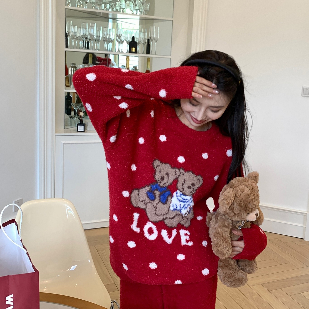 91家纺网 家纺一手货源 找家纺 （总）妍景家居生活馆 2025新款半边绒-暖熊伙伴套装