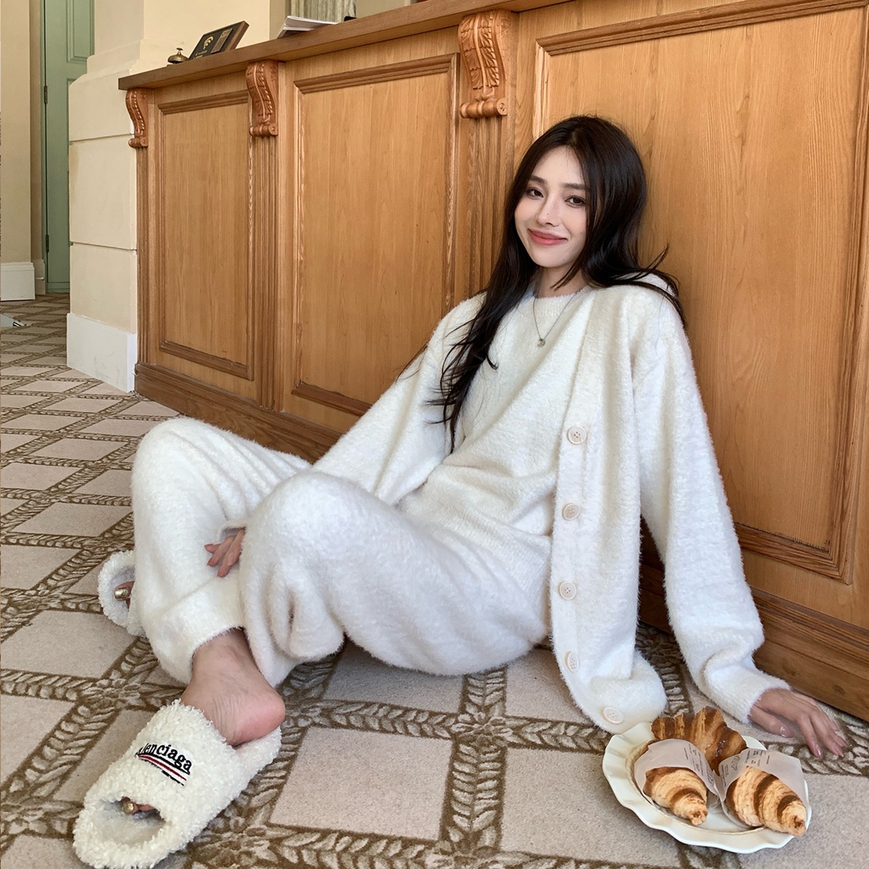 （總）妍景家居生活館 2025新款半邊絨-輕奢暖貂三件套