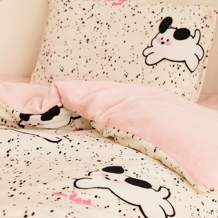 91家纺网 家纺一手货源 找家纺 嗨生活 2025新款牛奶绒多功能儿童盖毯式可脱卸被套大豆被芯幼儿园被子 儿童被子 斑点狗狗