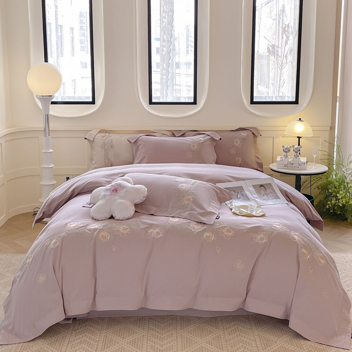 91家纺网 家纺一手货源 找家纺 （总） 秋冬季爆款A类加厚保暖全棉磨毛四件套纯棉被套重工刺绣床笠款轻奢高端床上用品