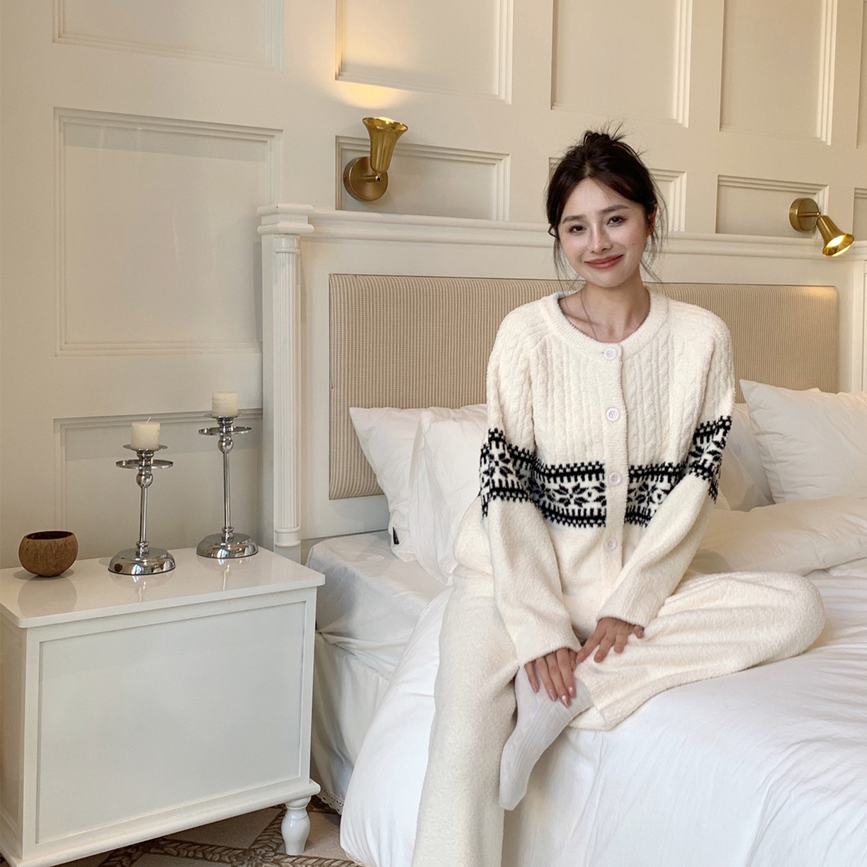 91家纺网 家纺一手货源 找家纺 （总）妍景家居生活馆 2025新款半边绒-圣诞复古套装