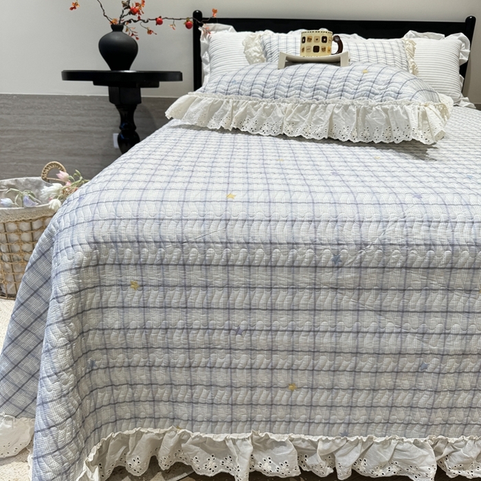 91家纺网 家纺一手货源 找家纺 奈萝家纺 2025新款全棉纯棉床盖三件套可配同款四季被同款被套 极光之星