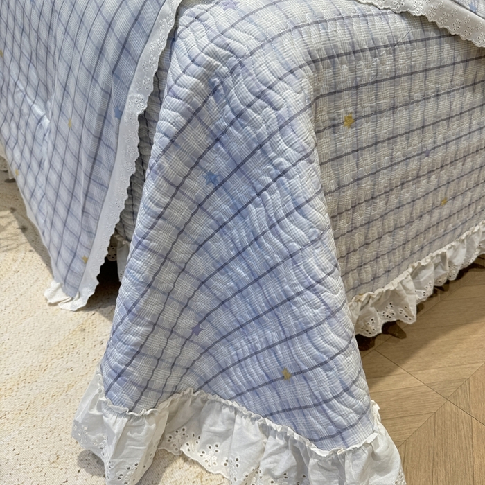 91家纺网 家纺一手货源 找家纺 奈萝家纺 2025新款全棉纯棉床盖三件套可配同款四季被同款被套 极光之星