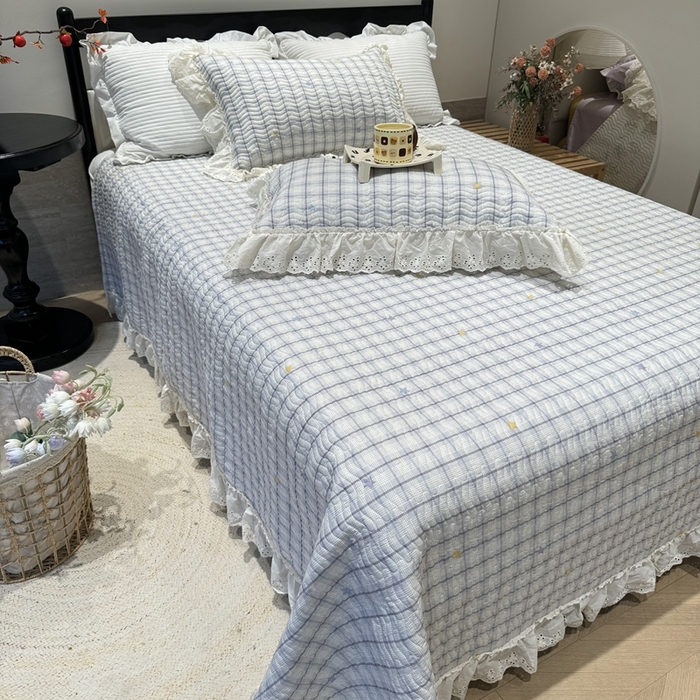 91家纺网 家纺一手货源 找家纺 奈萝家纺 2025新款全棉纯棉床盖三件套可配同款四季被同款被套 极光之星