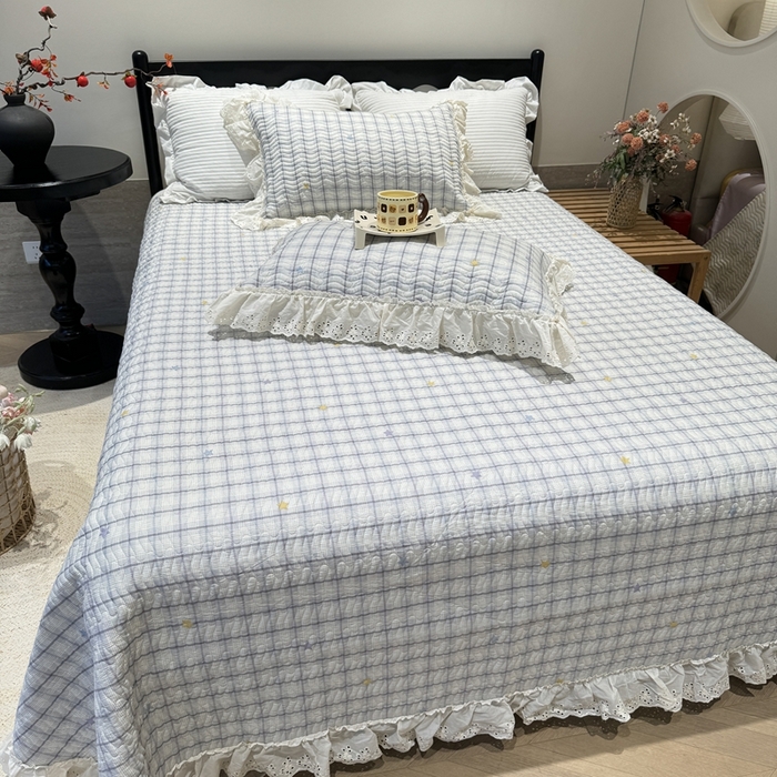 91家纺网 家纺一手货源 找家纺 奈萝家纺 2025新款全棉纯棉床盖三件套可配同款四季被同款被套 极光之星