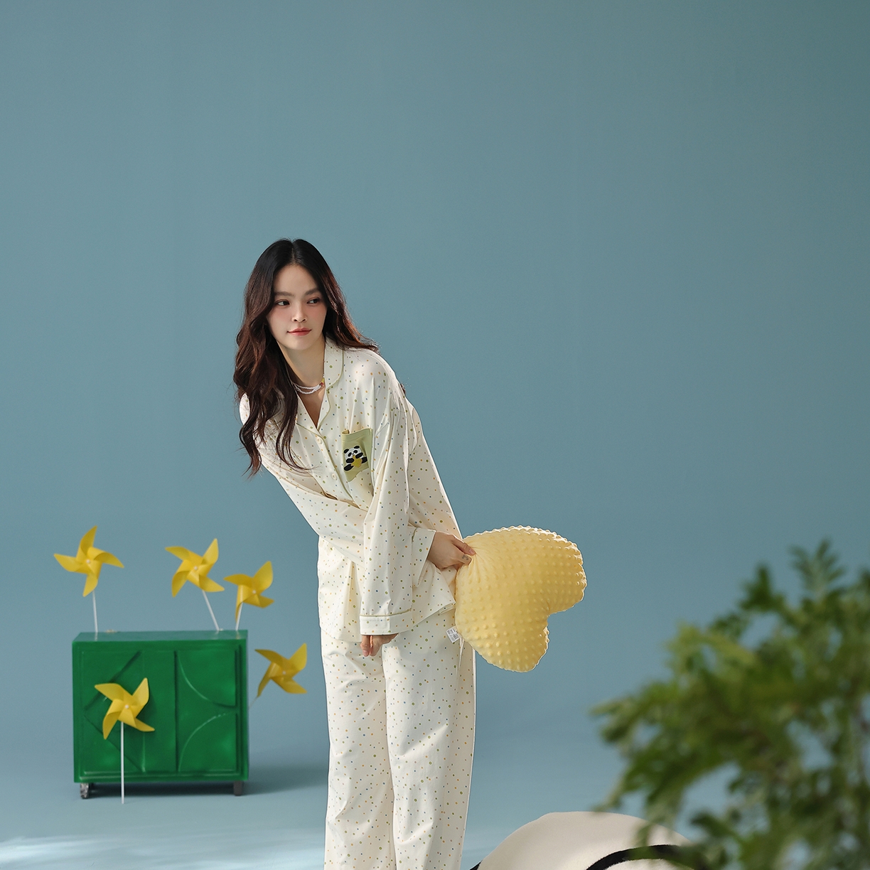 91家纺网 家纺一手货源 找家纺 （总）妍景家居生活馆 2025新款新疆棉-彩色波点熊猫