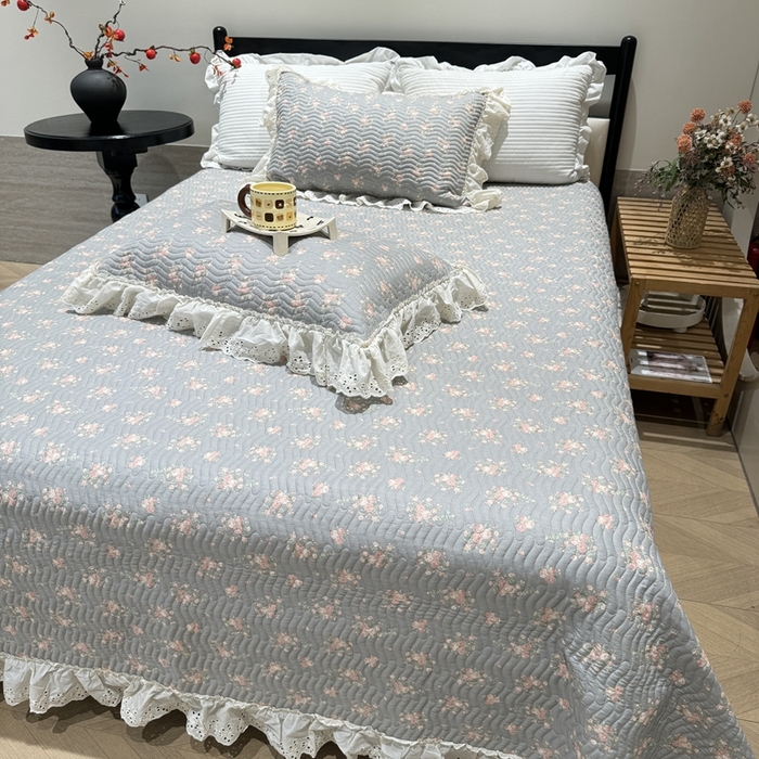 91家纺网 家纺一手货源 找家纺 奈萝家纺 2025新款全棉纯棉床盖三件套可配同款四季被同款被套 沫婉