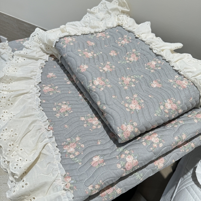 91家纺网 家纺一手货源 找家纺 奈萝家纺 2025新款全棉纯棉床盖三件套可配同款四季被同款被套 沫婉