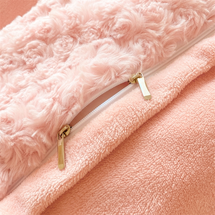 91家纺网 家纺一手货源 找家纺 名兮家居 2025加厚兔毛绒枕套 玫瑰-粉