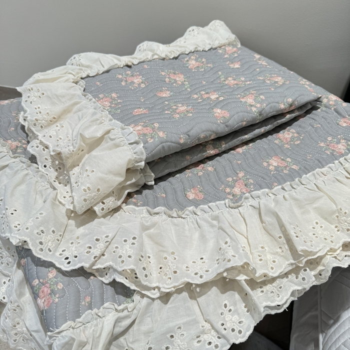 91家纺网 家纺一手货源 找家纺 奈萝家纺 2025新款全棉纯棉床盖三件套可配同款四季被同款被套 沫婉