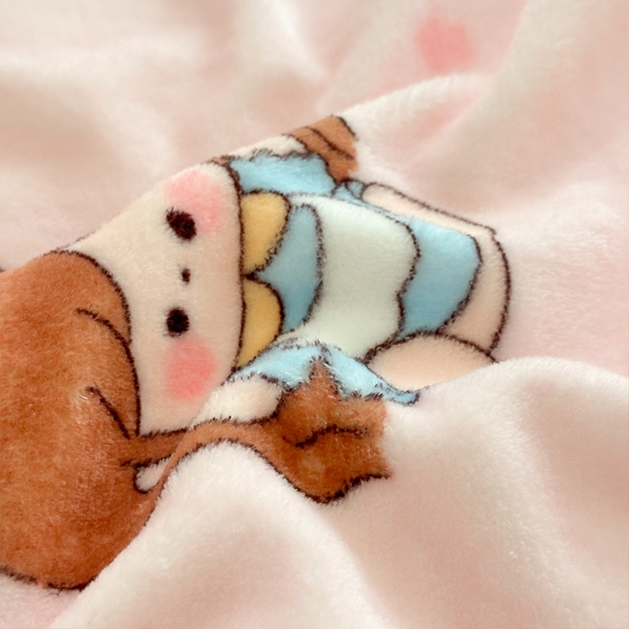 91家纺网 家纺一手货源 找家纺 嗨生活 2025新款牛奶绒多功能儿童盖毯式可脱卸被套大豆被芯幼儿园被子 儿童被子 萌萌女孩