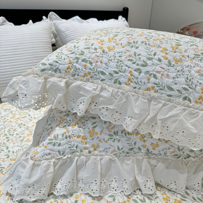 91家纺网 家纺一手货源 找家纺 奈萝家纺 2025新款全棉纯棉床盖三件套可配同款四季被同款被套 千野绿