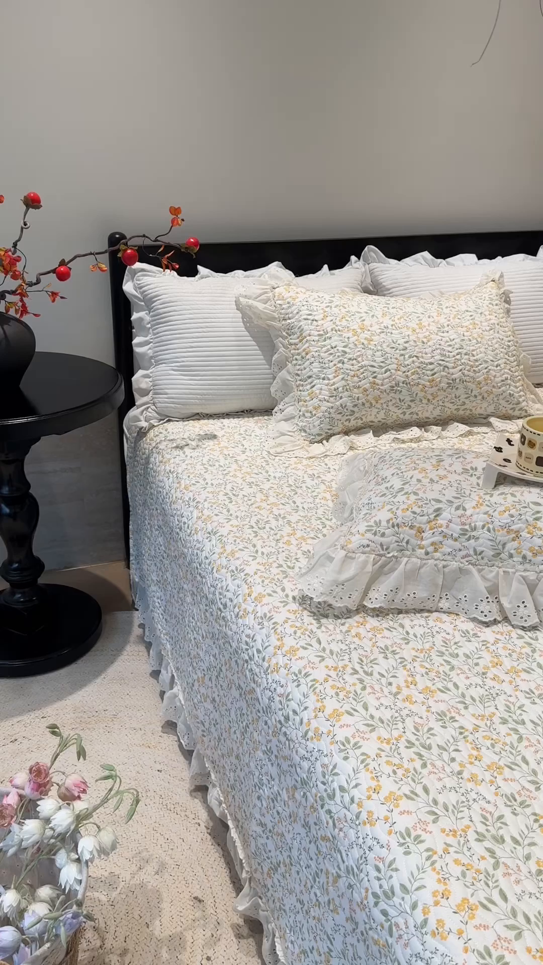 91家纺网 家纺一手货源 找家纺 奈萝家纺 2025新款全棉纯棉床盖三件套可配同款四季被同款被套 千野绿