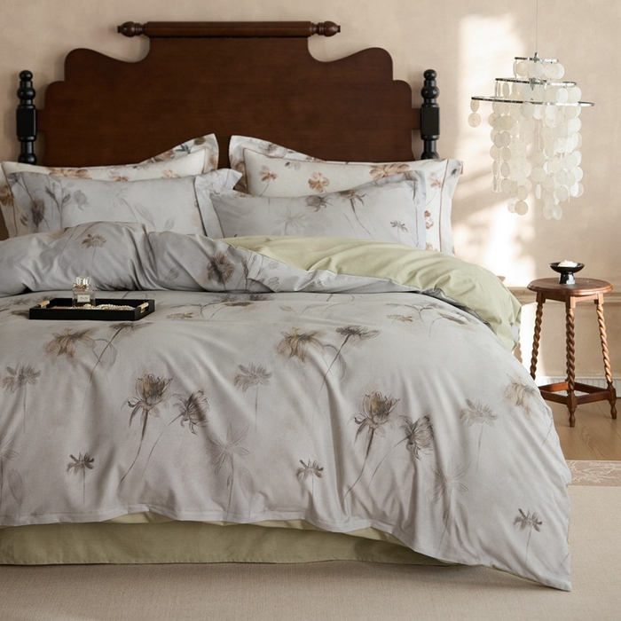 91家纺网 家纺一手货源 找家纺 时年家纺 2025新款全棉超柔磨毛印花系列四件套 汐秋集