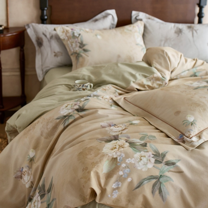 91家纺网 家纺一手货源 找家纺 时年家纺 2025新款全棉超柔磨毛印花系列四件套 朵芜