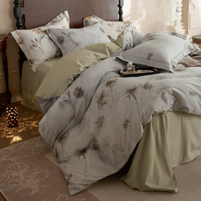 91家纺网 家纺一手货源 找家纺 时年家纺 2025新款全棉超柔磨毛印花系列四件套 汐秋集