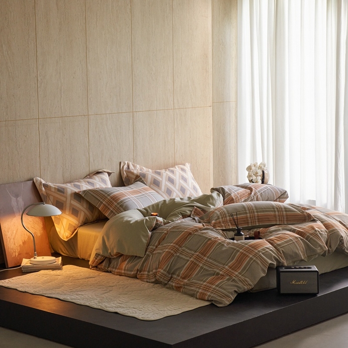 91家纺网 家纺一手货源 找家纺 时年家纺 2025新款全棉超柔磨毛印花系列四件套 理所