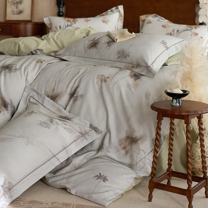 91家纺网 家纺一手货源 找家纺 时年家纺 2025新款全棉超柔磨毛印花系列四件套 汐秋集