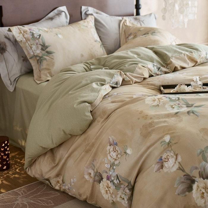 91家纺网 家纺一手货源 找家纺 时年家纺 2025新款全棉超柔磨毛印花系列四件套 朵芜