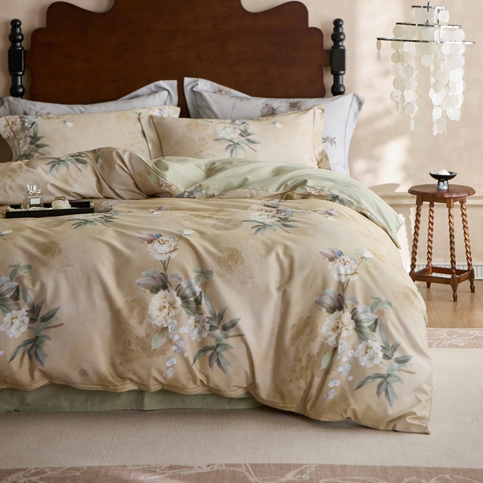 91家纺网 家纺一手货源 找家纺 时年家纺 2025新款全棉超柔磨毛印花系列四件套 朵芜